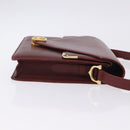 CARTIER Must Line Shoulder Bag Leather Bordeaux Gold Tone Auth ka6136-5