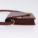 CARTIER Must Line Shoulder Bag Leather Bordeaux Gold Tone Auth ka6136-6