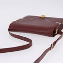 CARTIER Must Line Shoulder Bag Leather Bordeaux Gold Tone Auth ka6136-14