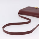 CARTIER Must Line Shoulder Bag Leather Bordeaux Gold Tone Auth ka6136-8