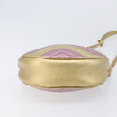 GUCCI GG Marmont Chain Shoulder Bag Leather Gold Pink 550154 Auth ka6138A-10
