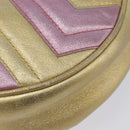 GUCCI GG Marmont Chain Shoulder Bag Leather Gold Pink 550154 Auth ka6138A-11