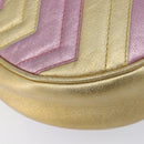 GUCCI GG Marmont Chain Shoulder Bag Leather Gold Pink 550154 Auth ka6138A-12