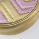 GUCCI GG Marmont Chain Shoulder Bag Leather Gold Pink 550154 Auth ka6138A-13