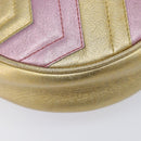 GUCCI GG Marmont Chain Shoulder Bag Leather Gold Pink 550154 Auth ka6138A-14