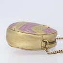 GUCCI GG Marmont Chain Shoulder Bag Leather Gold Pink 550154 Auth ka6138A-4