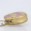 GUCCI GG Marmont Chain Shoulder Bag Leather Gold Pink 550154 Auth ka6138A-5