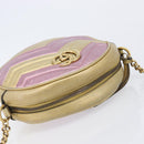 GUCCI GG Marmont Chain Shoulder Bag Leather Gold Pink 550154 Auth ka6138A-6