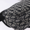Christian Dior Trotter Canvas Shoulder Bag Black Silver Auth ka6139V-12