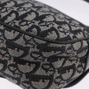 Christian Dior Trotter Canvas Shoulder Bag Black Silver Auth ka6139V-13