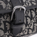 Christian Dior Trotter Canvas Shoulder Bag Black Silver Auth ka6139V-14