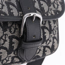 Christian Dior Trotter Canvas Shoulder Bag Black Silver Auth ka6139V-15