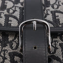 Christian Dior Trotter Canvas Shoulder Bag Black Silver Auth ka6139V-16
