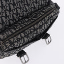 Christian Dior Trotter Canvas Shoulder Bag Black Silver Auth ka6139V-18