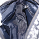 Christian Dior Trotter Canvas Shoulder Bag Black Silver Auth ka6139V-23