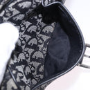 Christian Dior Trotter Canvas Shoulder Bag Black Silver Auth ka6139V-27