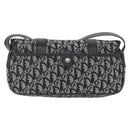 Christian Dior Trotter Canvas Shoulder Bag Black Silver Auth ka6139V-3