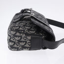 Christian Dior Trotter Canvas Shoulder Bag Black Silver Auth ka6139V-4