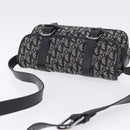 Christian Dior Trotter Canvas Shoulder Bag Black Silver Auth ka6139V-6