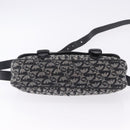 Christian Dior Trotter Canvas Shoulder Bag Black Silver Auth ka6139V-9