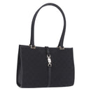 GUCCI GG Canvas Jackie Hand Bag Black Silver 002 1073 Auth ka6140A-1