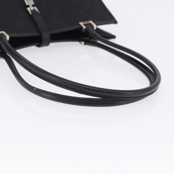 GUCCI GG Canvas Jackie Hand Bag Black Silver 002 1073 Auth ka6140A