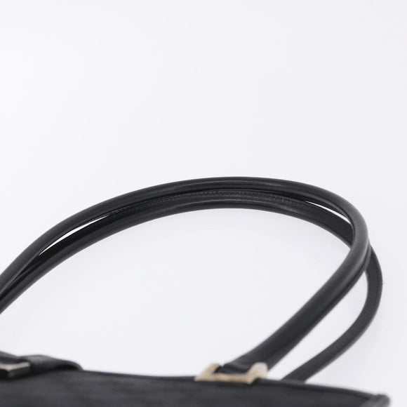 GUCCI GG Canvas Jackie Hand Bag Black Silver 002 1073 Auth ka6140A