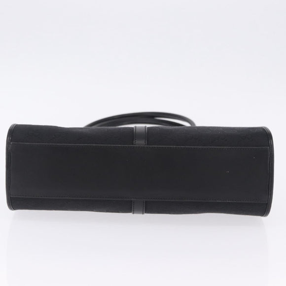 GUCCI GG Canvas Jackie Hand Bag Black Silver 002 1073 Auth ka6140A