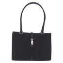 GUCCI GG Canvas Jackie Hand Bag Black Silver 002 1073 Auth ka6140A-2