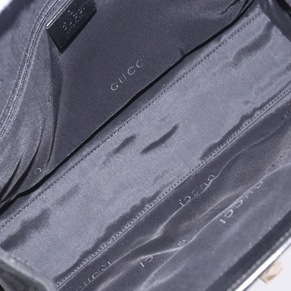 GUCCI GG Canvas Jackie Hand Bag Black Silver 002 1073 Auth ka6140A