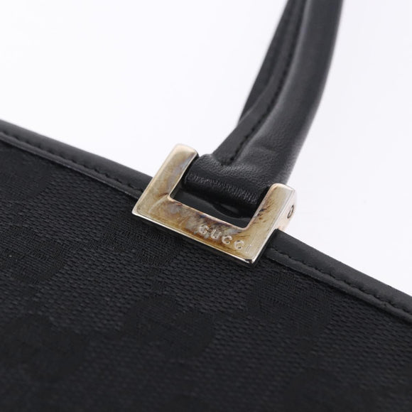 GUCCI GG Canvas Jackie Hand Bag Black Silver 002 1073 Auth ka6140A