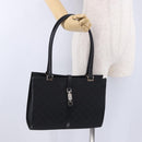 GUCCI GG Canvas Jackie Hand Bag Black Silver 002 1073 Auth ka6140A-31