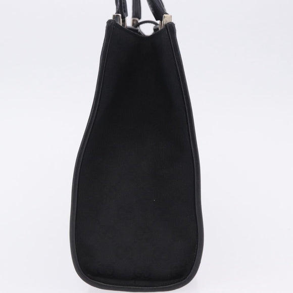 GUCCI GG Canvas Jackie Hand Bag Black Silver 002 1073 Auth ka6140A