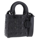 Christian Dior Canage Hand Bag Leather 2way Black Auth ka6141SAV-1