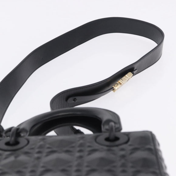 Christian Dior Canage Hand Bag Leather 2way Black Auth ka6141SAV