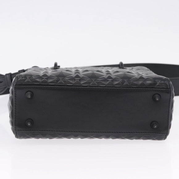 Christian Dior Canage Hand Bag Leather 2way Black Auth ka6141SAV