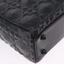 Christian Dior Canage Hand Bag Leather 2way Black Auth ka6141SAV-16