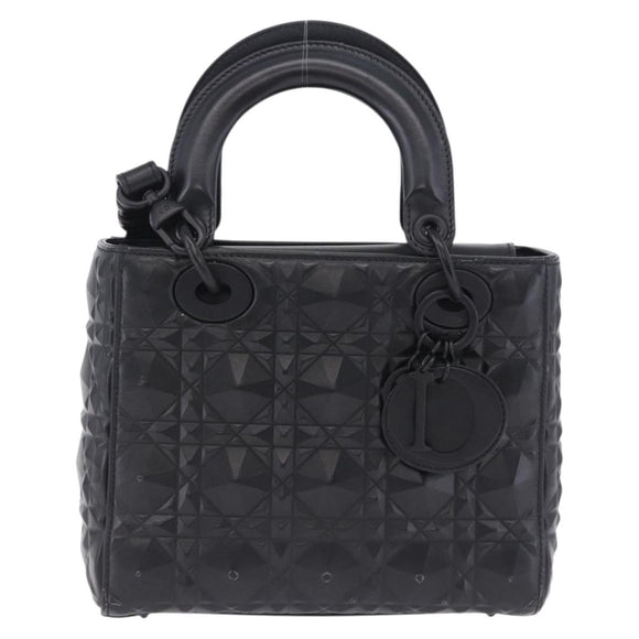 Christian Dior Canage Hand Bag Leather 2way Black Auth ka6141SAV