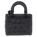 Christian Dior Canage Hand Bag Leather 2way Black Auth ka6141SAV-3