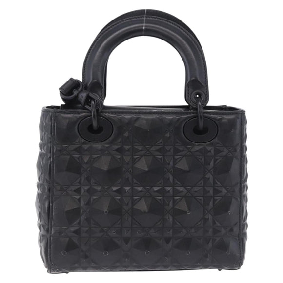 Christian Dior Canage Hand Bag Leather 2way Black Auth ka6141SAV