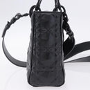 Christian Dior Canage Hand Bag Leather 2way Black Auth ka6141SAV-6