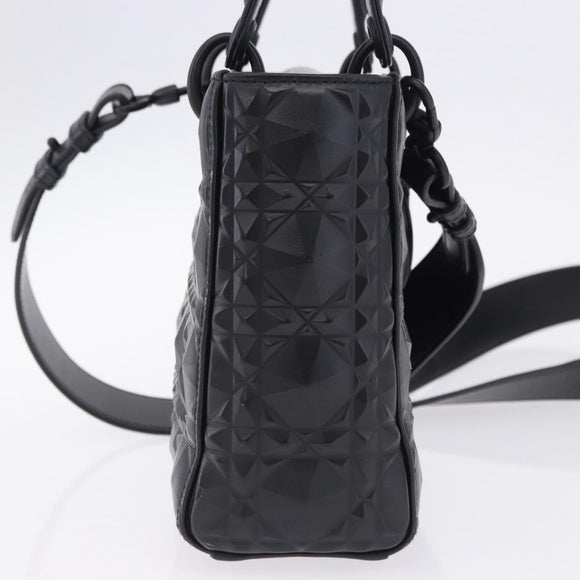 Christian Dior Canage Hand Bag Leather 2way Black Auth ka6141SAV