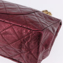 CHANEL 2.55 Matelasse Chain Shoulder Bag Lamb Skin Red Gold CC Auth ka6142SAV-17