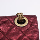 CHANEL 2.55 Matelasse Chain Shoulder Bag Lamb Skin Red Gold CC Auth ka6142SAV-19