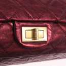 CHANEL 2.55 Matelasse Chain Shoulder Bag Lamb Skin Red Gold CC Auth ka6142SAV-20
