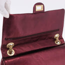 CHANEL 2.55 Matelasse Chain Shoulder Bag Lamb Skin Red Gold CC Auth ka6142SAV-21