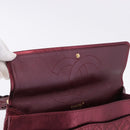 CHANEL 2.55 Matelasse Chain Shoulder Bag Lamb Skin Red Gold CC Auth ka6142SAV-24