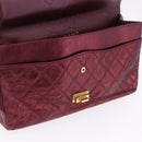CHANEL 2.55 Matelasse Chain Shoulder Bag Lamb Skin Red Gold CC Auth ka6142SAV-25