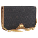 Christian Dior Honeycomb Chain Shoulder Bag PVC Black Gold Tone Auth ka6143A-1