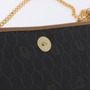 Christian Dior Honeycomb Chain Shoulder Bag PVC Black Gold Tone Auth ka6143A-19